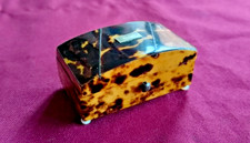 Antique Faux Tortoiseshell Box Lidded Sewing Needle Case Trinket Box