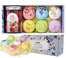 Bath Bombs Gift Set, Handmade Essential Oil SPA Kit, Six Fizzy Bubble Bath Bombs