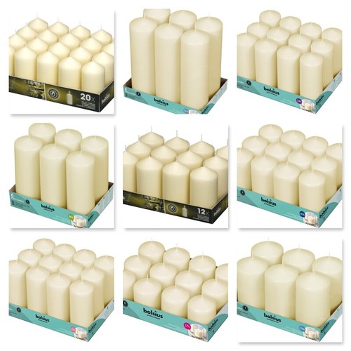 Ivory pillar candles - ivory, bolsius