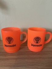 Jagermeister Set Of 2 Orange Glass Mugs