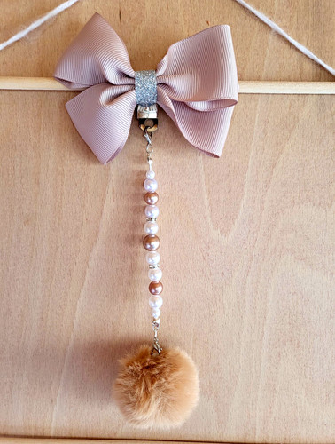 Beige bow pram charm - pram,