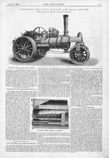 WALLIS & STEVENS Combined Traction Engine & Road Roller Antique Print 1890
