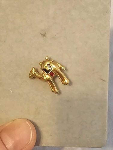 Vintage gold plated camel pin - vintage, gold-plated