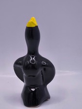 Vintage Black Ceramic Pie Bird