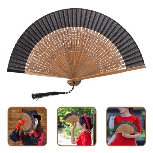 Elegant vintage folding fan - elegant,