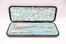 Antique Boxed Silver Handled