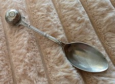 Vintage Silver Plate Crown Green Bowling Bowls Trophy Souvenir Spoon Teaspoon