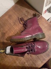 Awesome! Ladies Genuine! DR. MARTENS 1460 Purple Patent Leather Combat Boots UK6