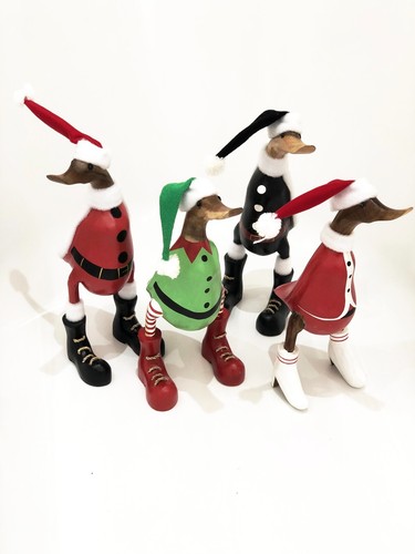 Wooden christmas santa duck - christmas,