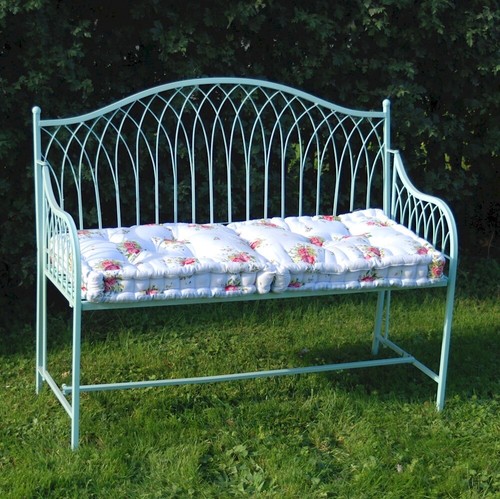 Shabby chic blue garden bench - shabby,