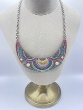 Silver tone pink green - tone, &