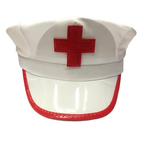 White nurse hat adults cosplay - white,
