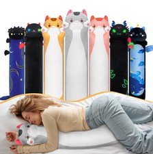 Cat Plush Pillow Stuffed Animal Ultra Soft  Kids and Adults - Lite Gray Cat 28in