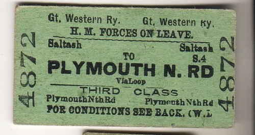 Railway ticket gwr - railway, saltash