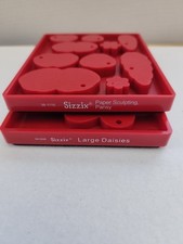 2 Sizzix Red Paper Cutting Dies. Large Daises & Paper Sculpting, Pansy