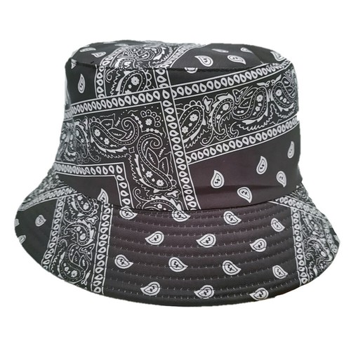 Black paisley design bucket - black,