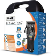 WAHL Colour Pro Rechargeable Corded/Cordless Pet Clippers with Coded Combs 