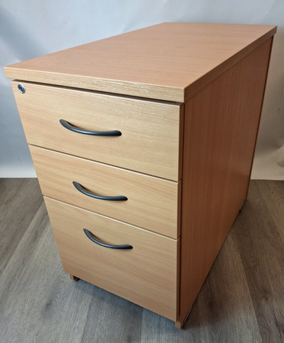 Beech pedestal drawer unit - pedestal,