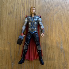 THOR The Mighty Avenger Action Figure w Hammer & Cape 8” Hasbro 2010 Collectible