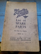 AUSTIN SEVEN LIST OF SPARE