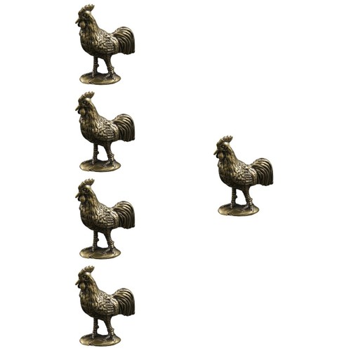 Brass garden chicken statue - brass,