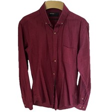 Ventuno 21 Mens Maroon Cotton Shirt Size 15 Collar