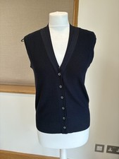ZARA WOMENS NAVY KNITTED WAISTCOAT SIZE S