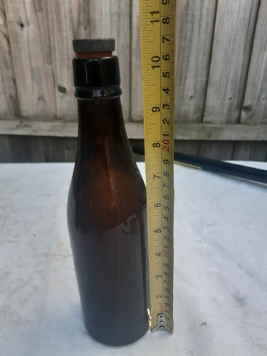 Vintage brown glass lidded