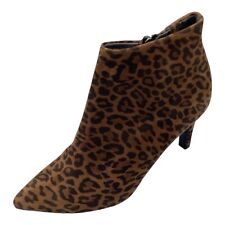 Peter Kaiser Womens Leopard Print Suede High Heel Ankle Boots Size UK 4 New