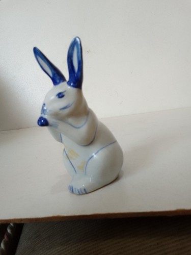 Rabbit blue and - blue, ceramic