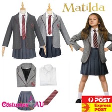 Girls Matilda Costume Roald Dahl The Musical Cosplay Kids Book Week Fancy Dress