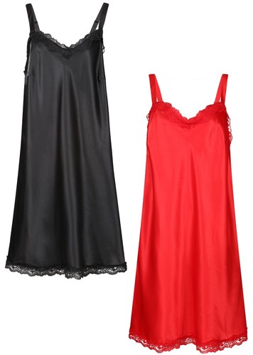 Ladies nightie satin - lace, trim