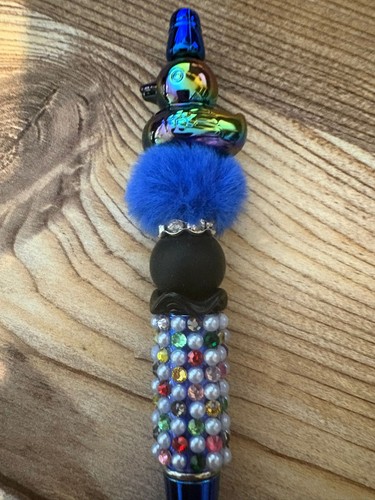 Beaded ball point pen - point, blue