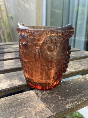 Modern glass owl tealight - glass,