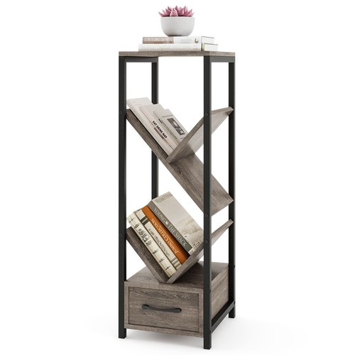 Tall narrow bookcase wooden - narrow,