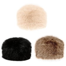 C71 Whiteley Faux Fur Cossack Winter Hat Black/Cookie/Latte