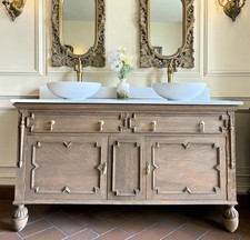 Rustic Vintage Oak Double Sink