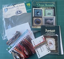 Cross Stitch Bundle/Job Lot - Ocean Animals - Kits - Aida - Patterns - Thread