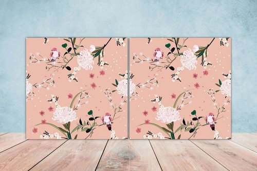 Birds and flowers ceramic - and, wall