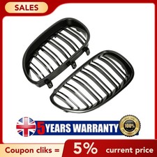 FRONT GRILL For BMW 5 Series E60 E61 2003-2010 UK GLOSS BLACK Double Slat NEW