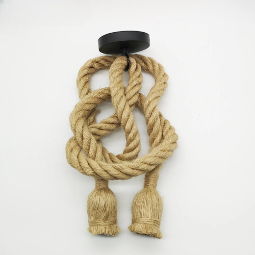Vintage hemp rope pendant - rope,