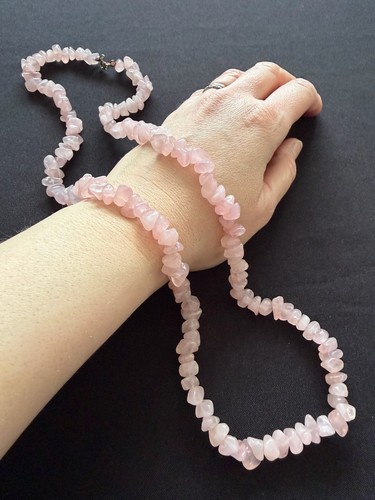 Chunky pink rose quartz - pink,