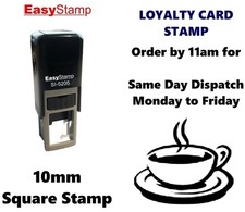 Loyalty Card Stamp 10mm Self Inking Rubber Small Pocket Size - COFFEE CUP