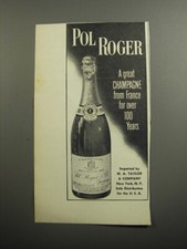1951 Pol Roger Champagne Ad -