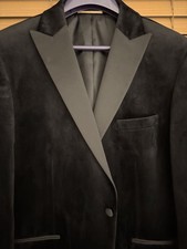 Next Men's Black Velvet Blazer Tuxedo Jacket -  Slim Fit - 48 Long 