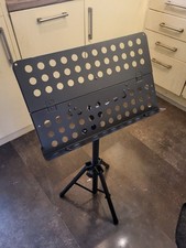 Professional Heavy Duty Orchestra Music Stand | Adjustable | Tripod Base | Black
