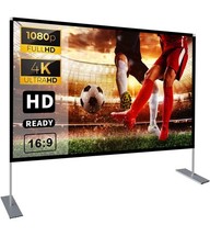 Portable Projector Screen with Stand 100 inch 16:9 HD4K For Outdoor Indoor