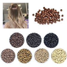Silicone Lined Nano Rings Micro Beads Hair Extensions 50/100/200/300/400/1000 UK