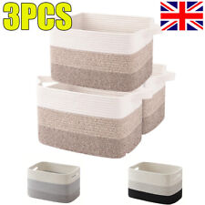 3 Packs Cotton Rope Basket  22L Woven Storage Basket Fabric Clothes Baskets
