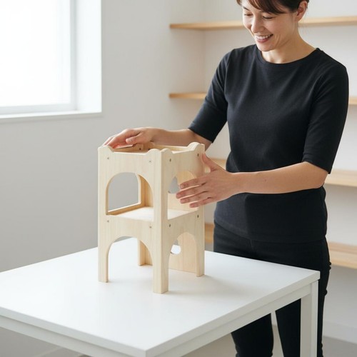 Wooden rabbit castle natural - wooden,